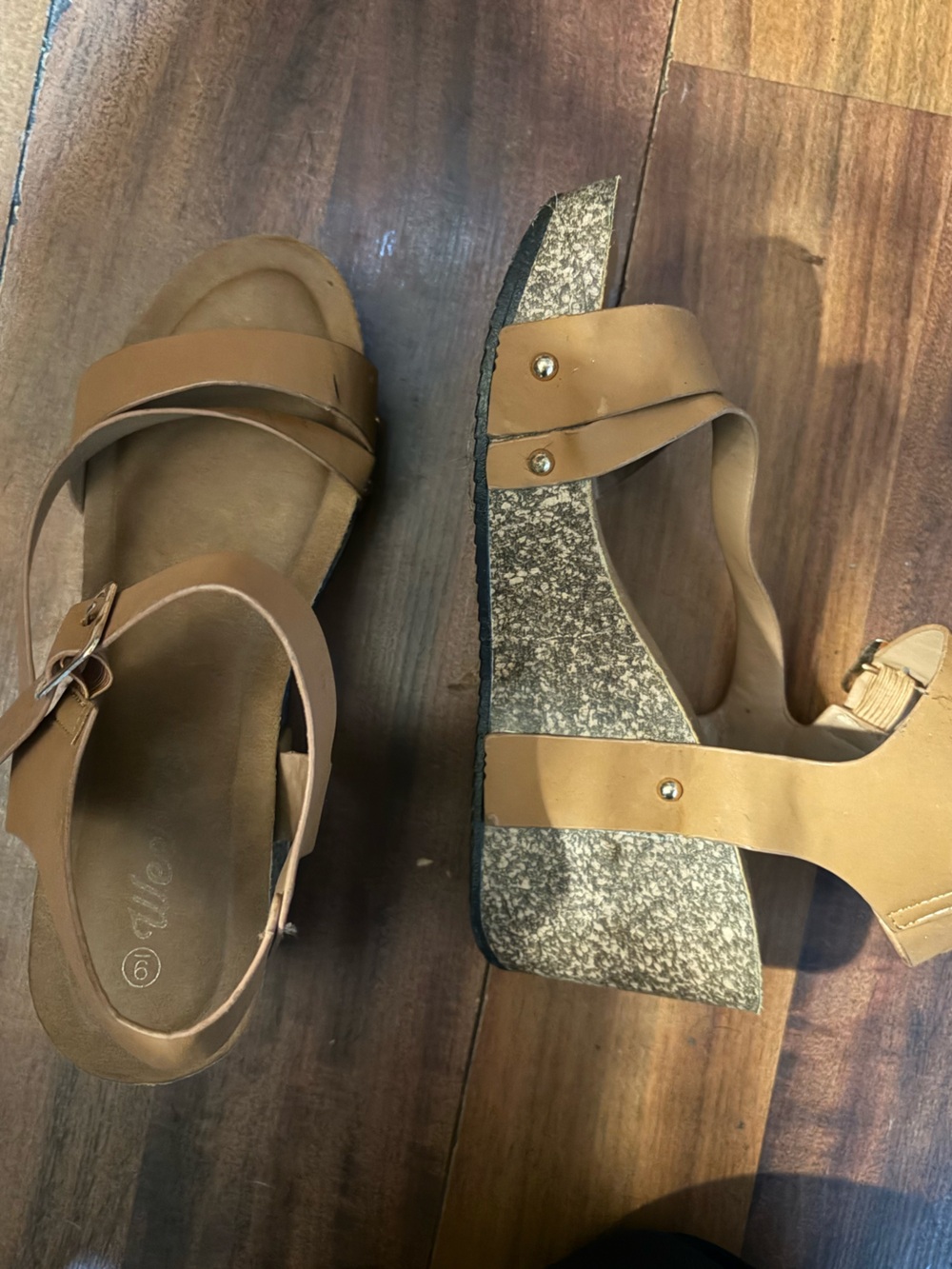 Neutral Tan wedges size 9, 8.5